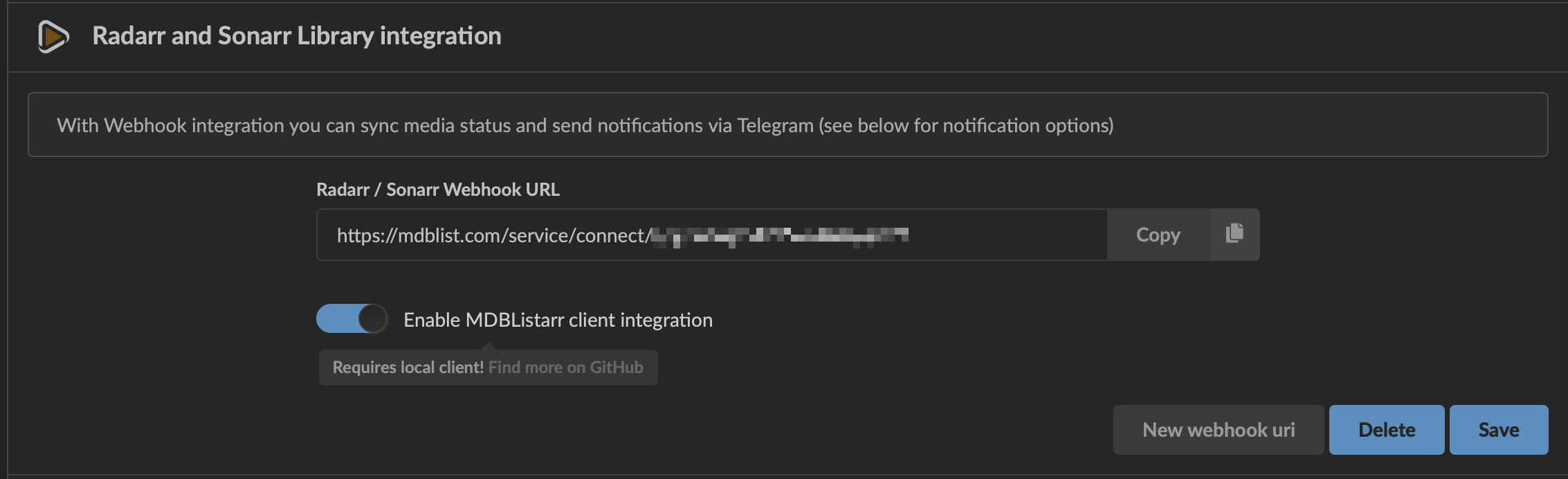 Radarr/Sonarr Webhook MDBList Webhook